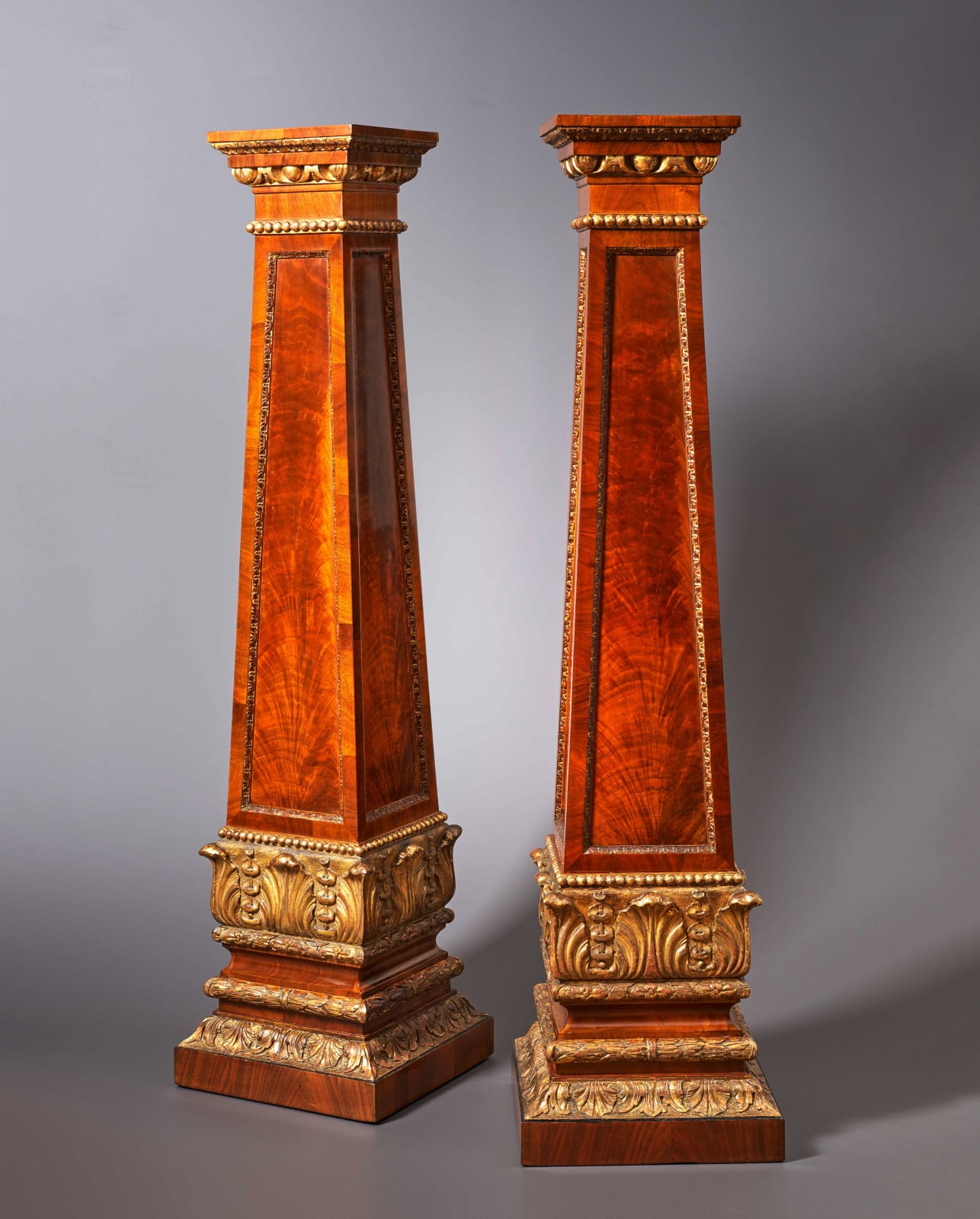 Unknown, A pair of Regency carved pedestals, England, date circa 1815