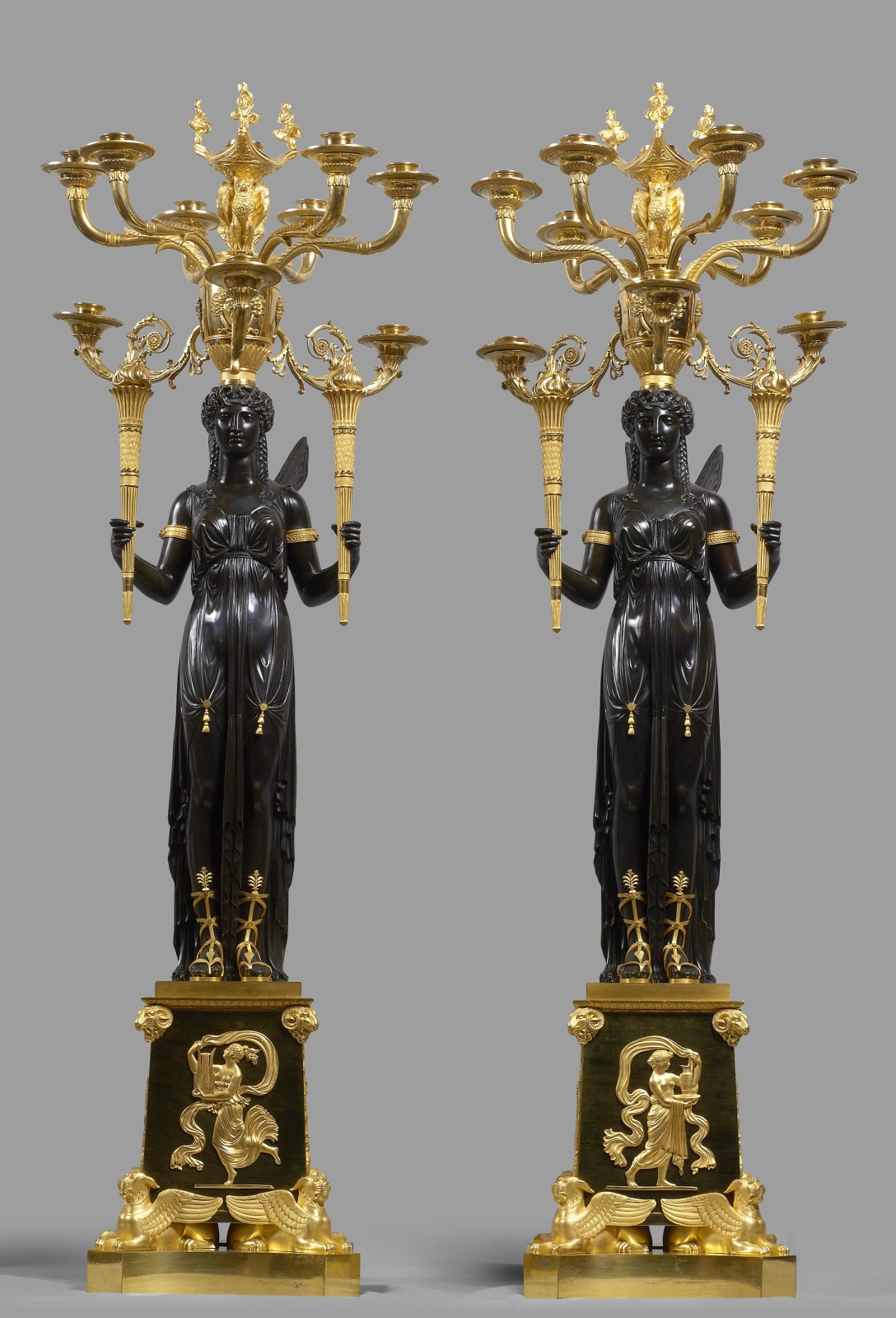 Claude Galle (attributed to), A pair of Empire ten-light candelabra attributed to Claude Galle, Paris, date circa 1805-10