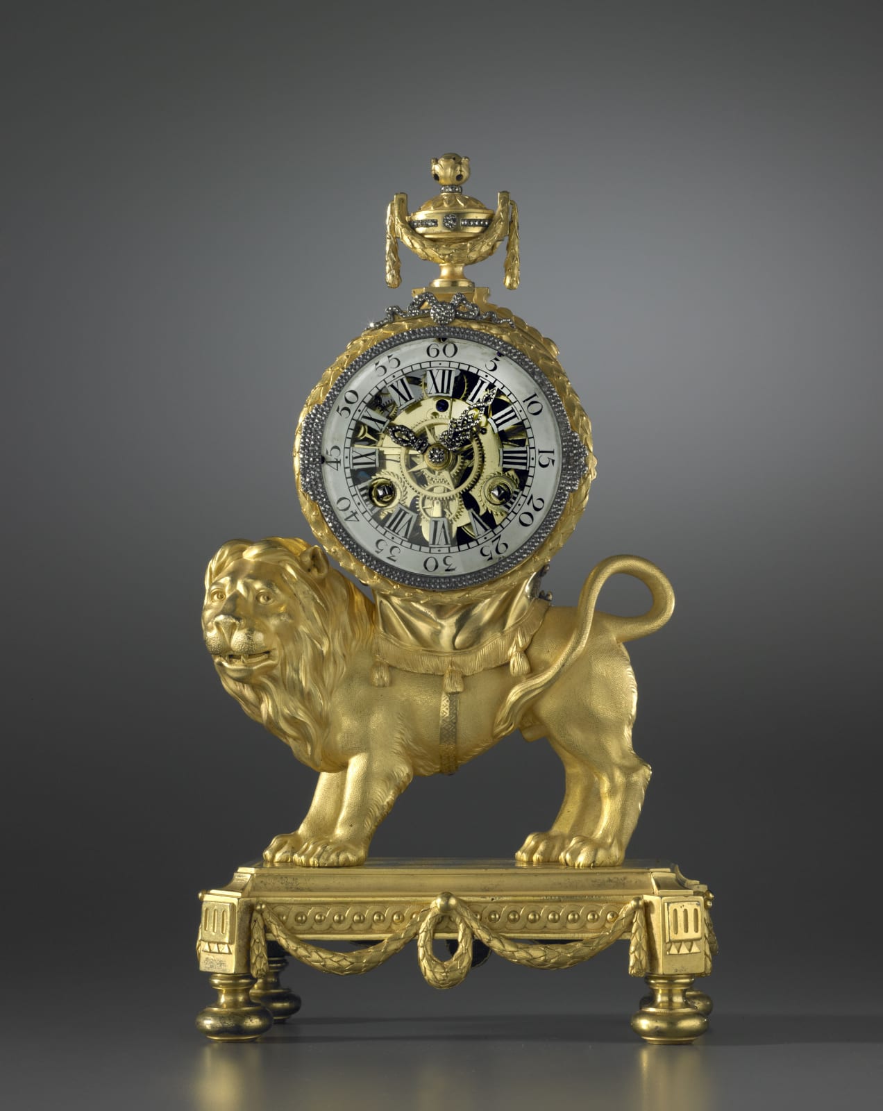 François Vion (attributed to), A Louis XVI Pendule ‘Au Lion’, housed in a case attributed to François Vion with movement attributed to Pierre-Antoine Regnault, Paris, date circa 1770