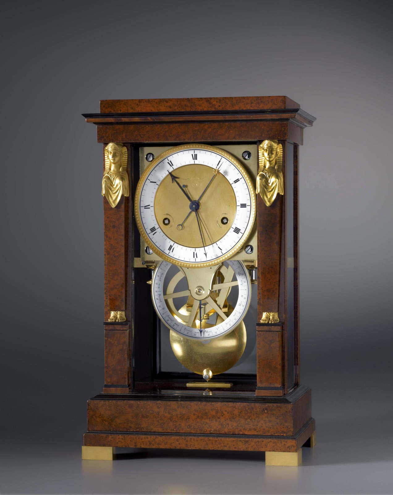 Claude-Armand Lory , An Empire month going table regulator with year calendar and equation of time, by Claude-Armand Lory, Paris, dated 1819