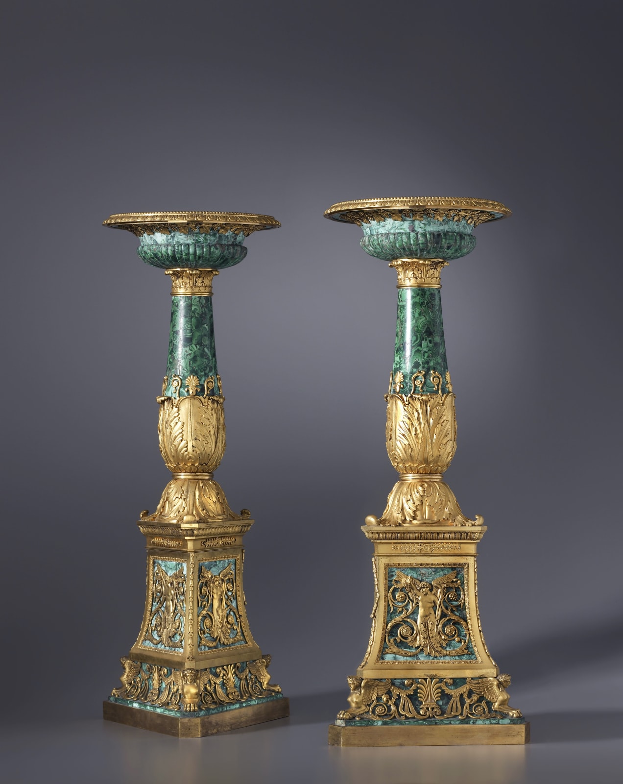 Pierre-Philippe Thomire, A pair of Empire tazze made by Pierre-Philippe Thomire, Paris, date circa 1811
