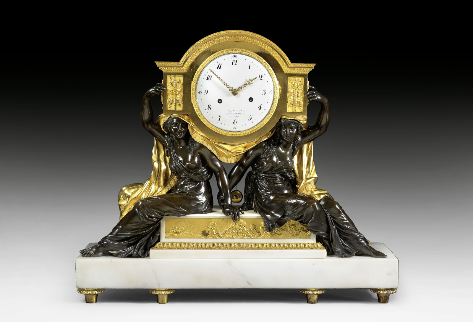 Charles-Guillaume Manière , A late Louis XVI mantel clock movement by Charles-Guillaume Manière, the case attributed to François Rémond, Paris, date circa 1785-90