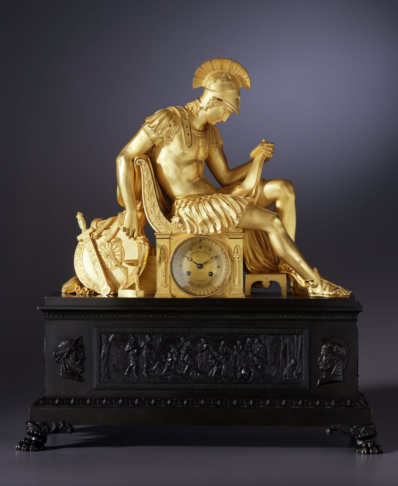 Louis-Stanislas Lenoir-Ravrio, A Restauration mantel clock by Louis-Stanislas Lenoir-Ravrio, Paris, date circa 1820