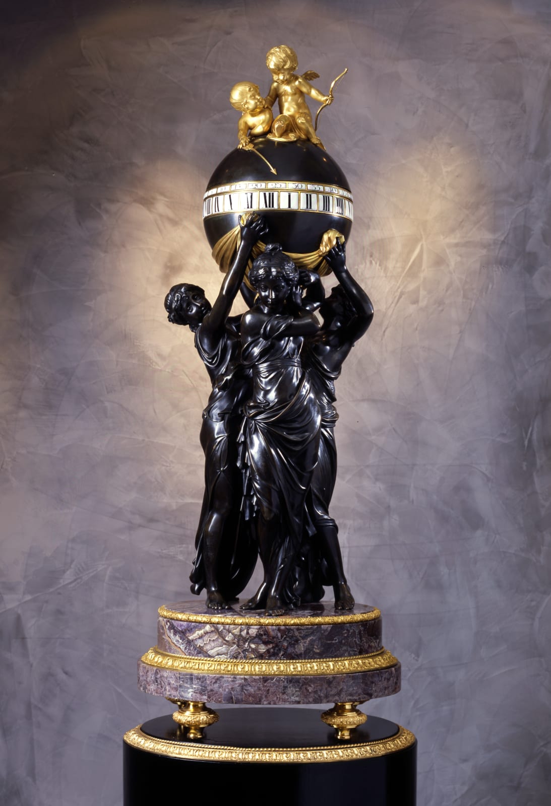 Henry Dasson , A large Louis XVI style revolving dial clock by Henry Dasson, Paris, dated 1881