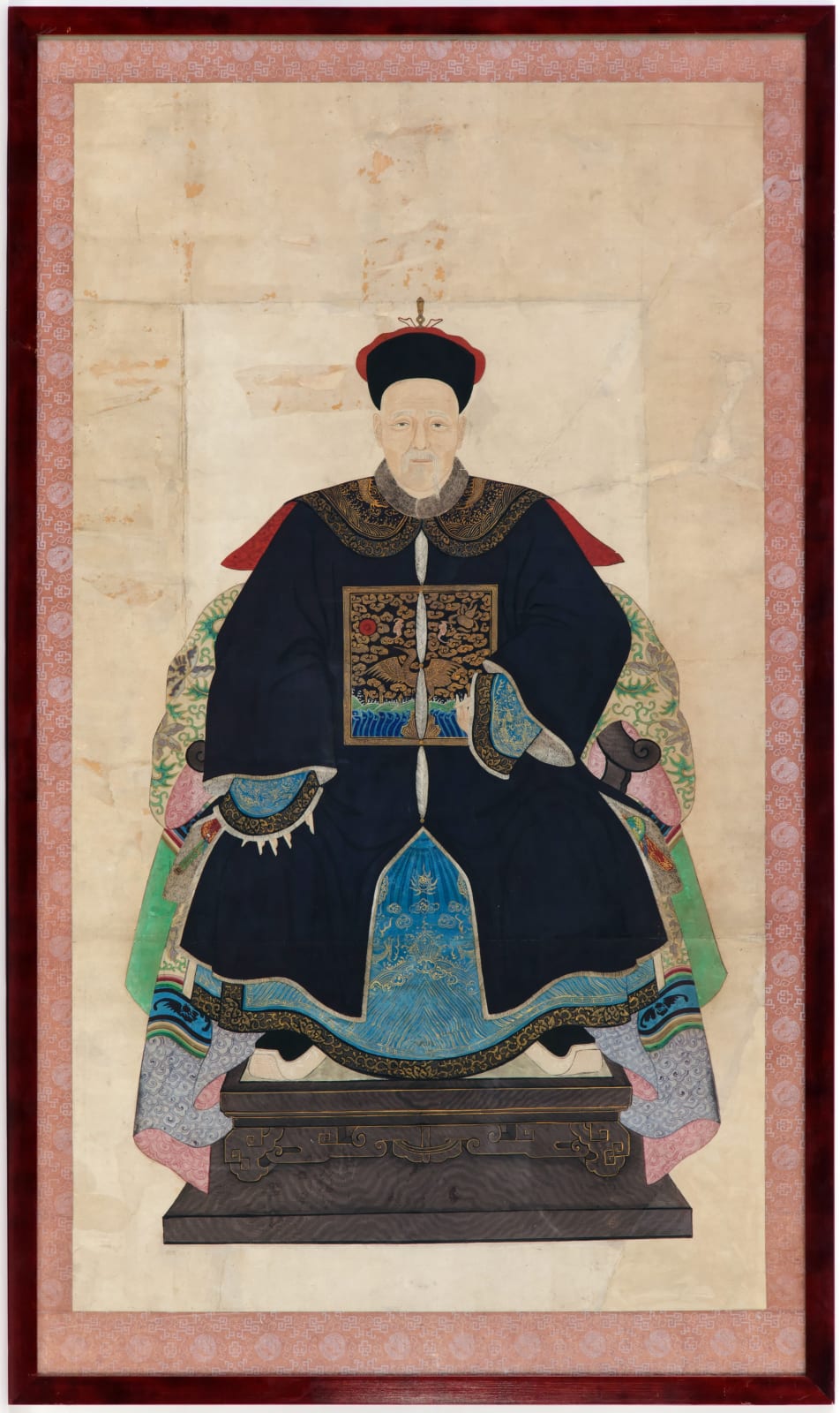 Unknown, A Chinese late Qing dynasty ancestor portrait showing a senior official of the first rank, China, late 19th Century