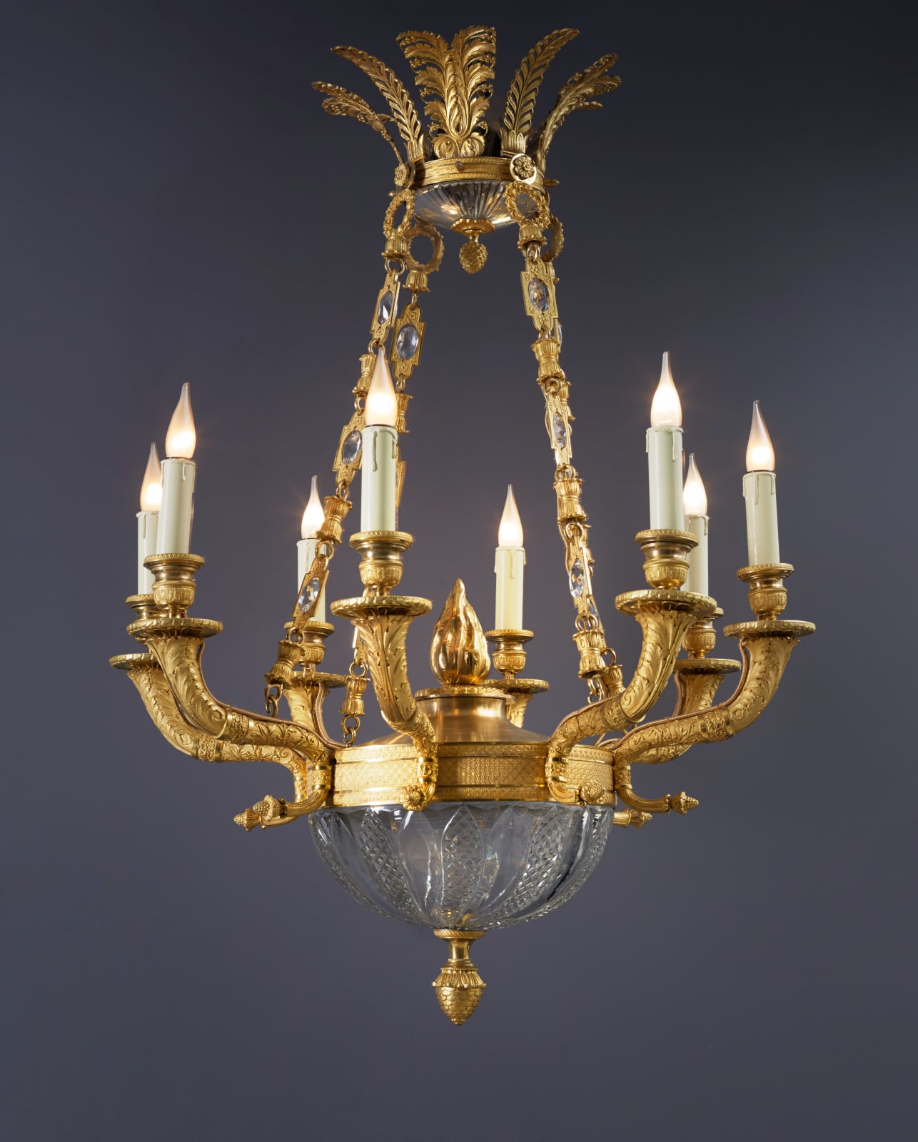 Pessoneaux & Colomb, A Restauration eight-light chandelier by Pessoneaux & Colomb, Paris, date circa 1825-35