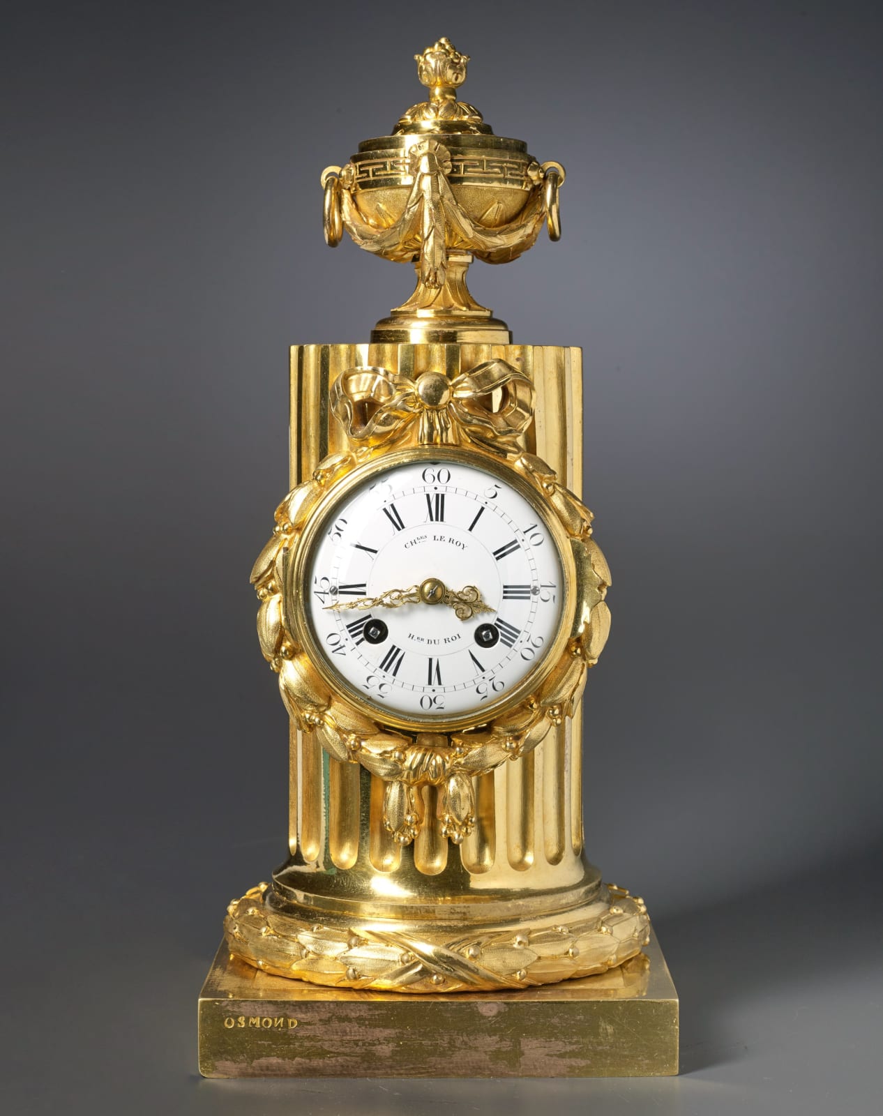 Charles Le Roy, A Louis XVI column clock by Charles Le Roy, bronze case by Jean-Baptiste Osmond, Paris, date circa 1770