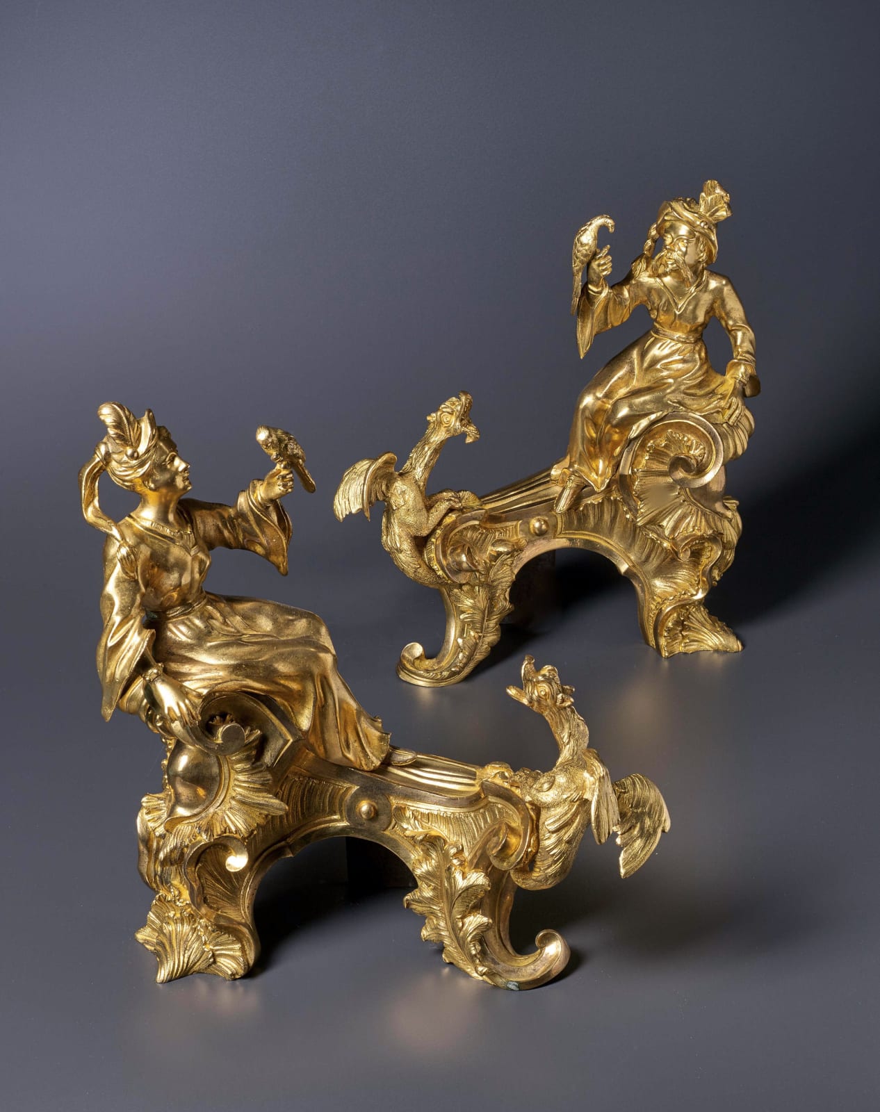Unknown, A pair of Louis XV chenets , Paris, date circa 1750