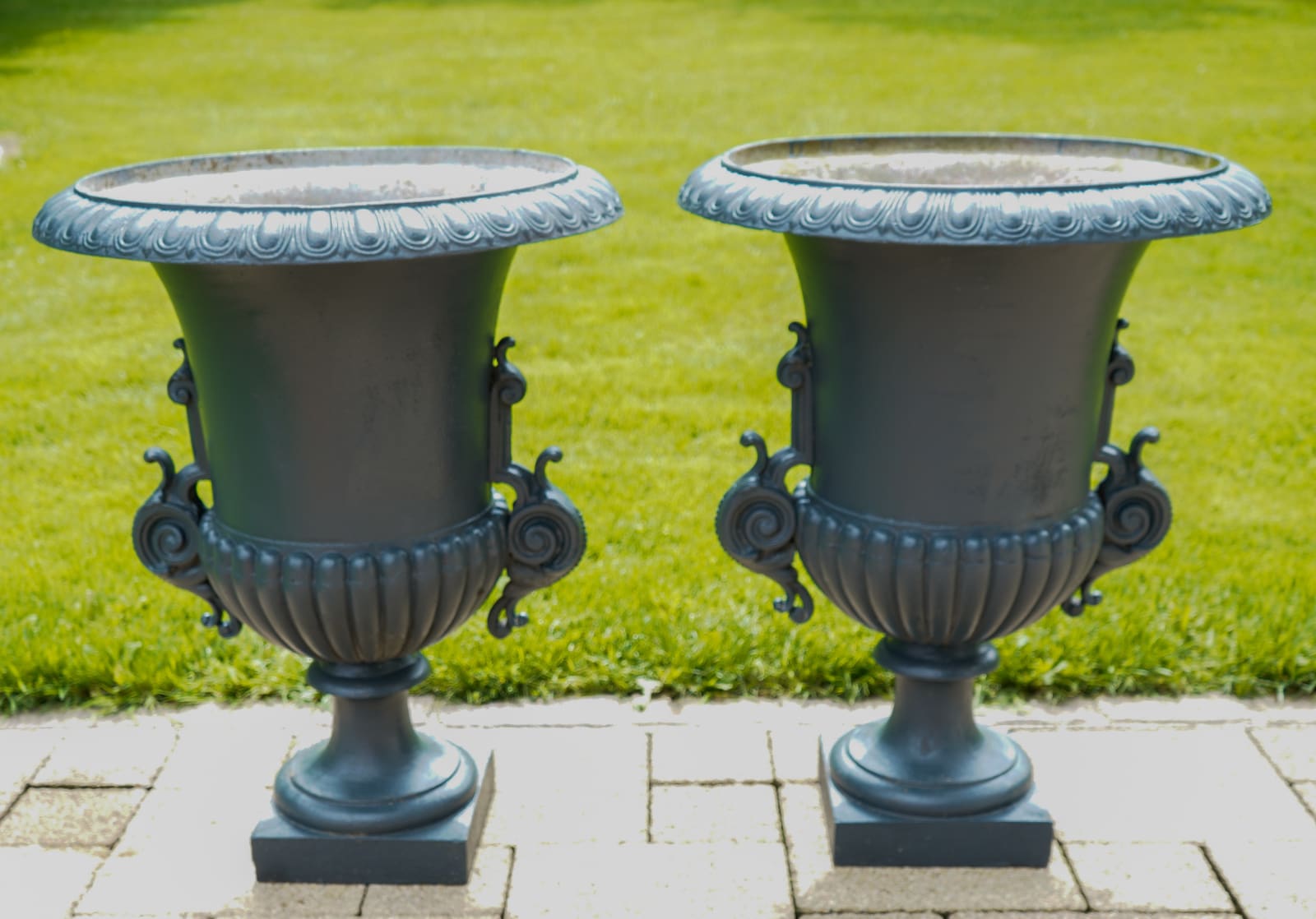 Unknown, A PAIR OF LATE NINETEENTH CENTURY FRENCH CAST IRON URNS, France, date circa 1890-1900