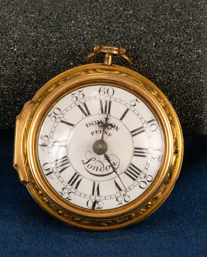 Dowson & Peene , A GEORGIAN EIGHTEEN CARAT GOLD POCKET WATCH , London, date circa 1755