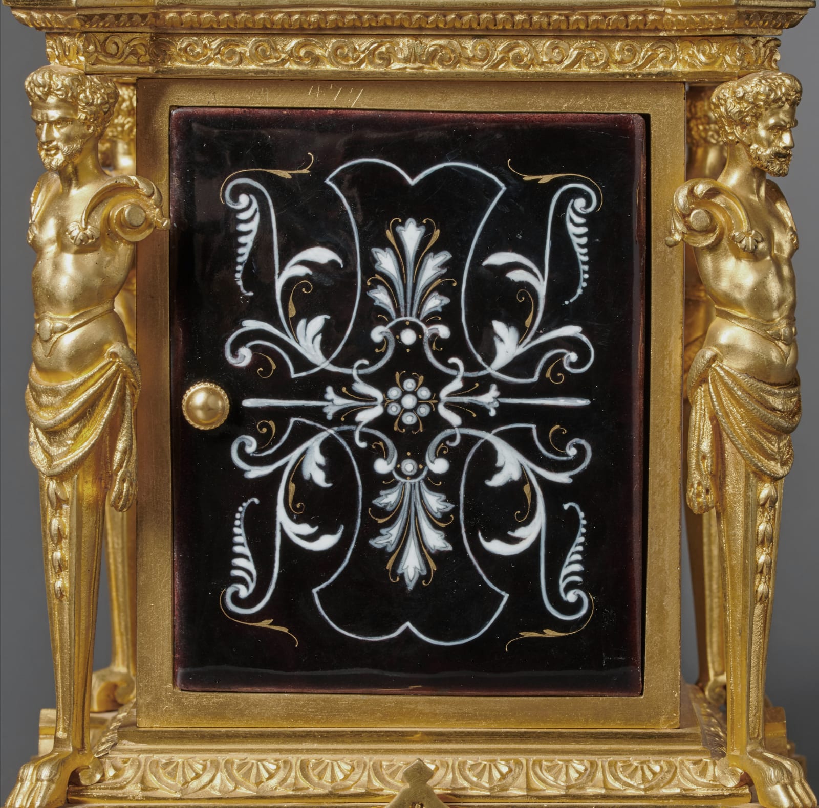 Louis Fernier, A Napoleon III musical mantel clock with grande and petite sonnerie of eight day duration by Louis Fernier, enamel by Théophile Soyer, Paris, date circa 1870