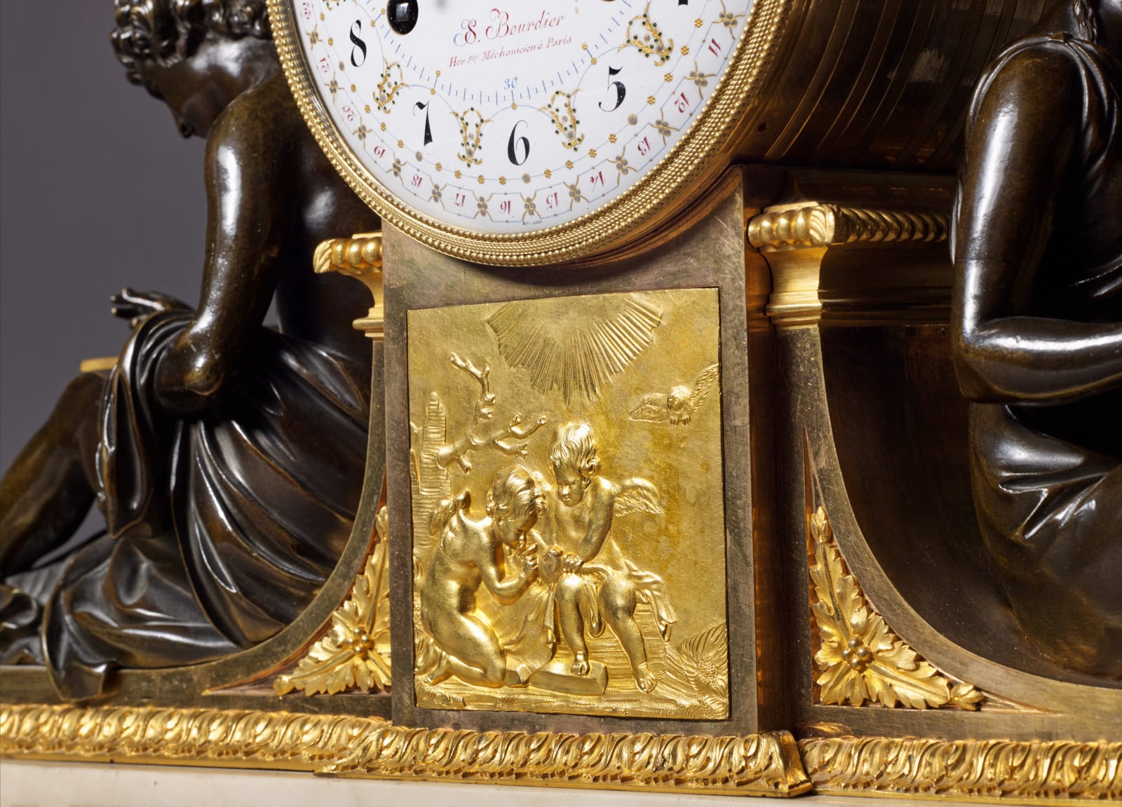 Jean-Simon Bourdier , A Louis XVI figural clock by Jean-Simon Bourdier, Paris, date circa 1790