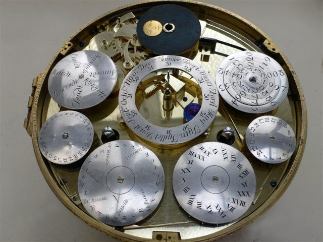 Pierre Millot, A Louis XV astronomical calendar mantel clock by Pierre Millot, Paris, date circa 1760