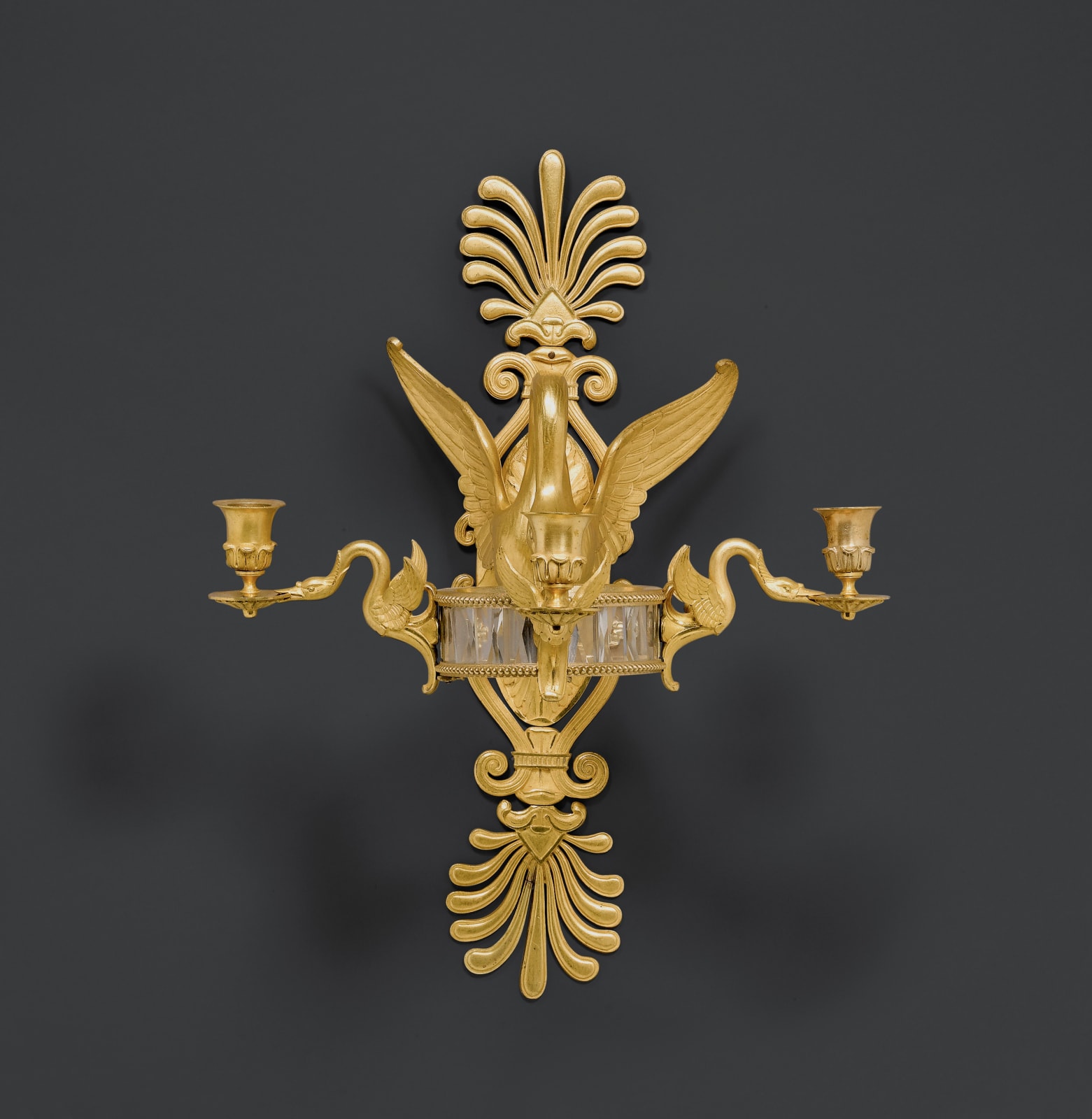Claude Galle (attributed to), Apair of Empire figural three-light wall-lights attributed to Claude Galle, Paris, date circa 1810