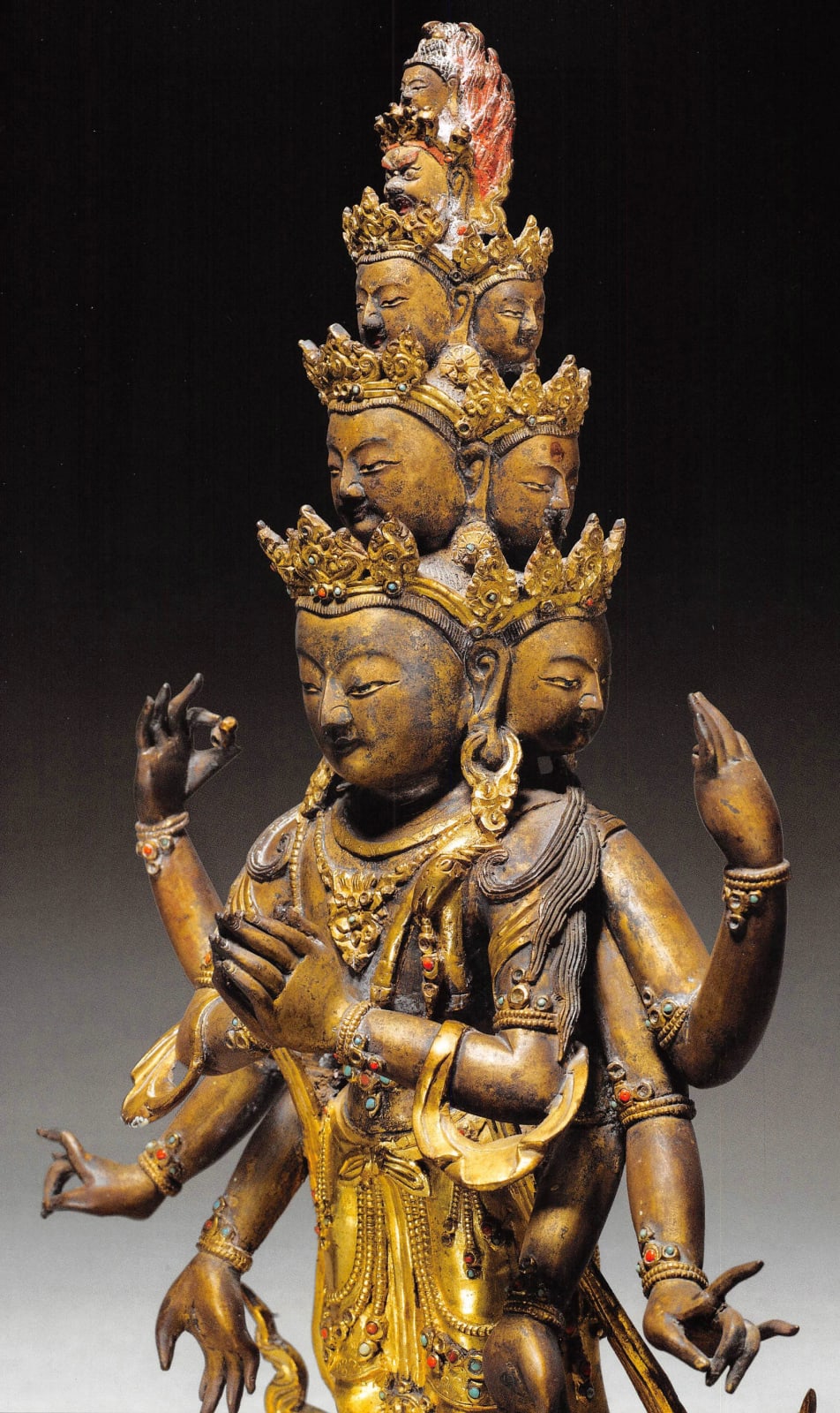 Unknown, A figure of the eleven headed of Avalokiteshavara, Tibeto-chinese 18th Century