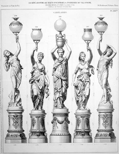 Val D'Osne Foundry, A pair of French figural torchères by the Val d'Osne Foundry, Paris, date circa 1860