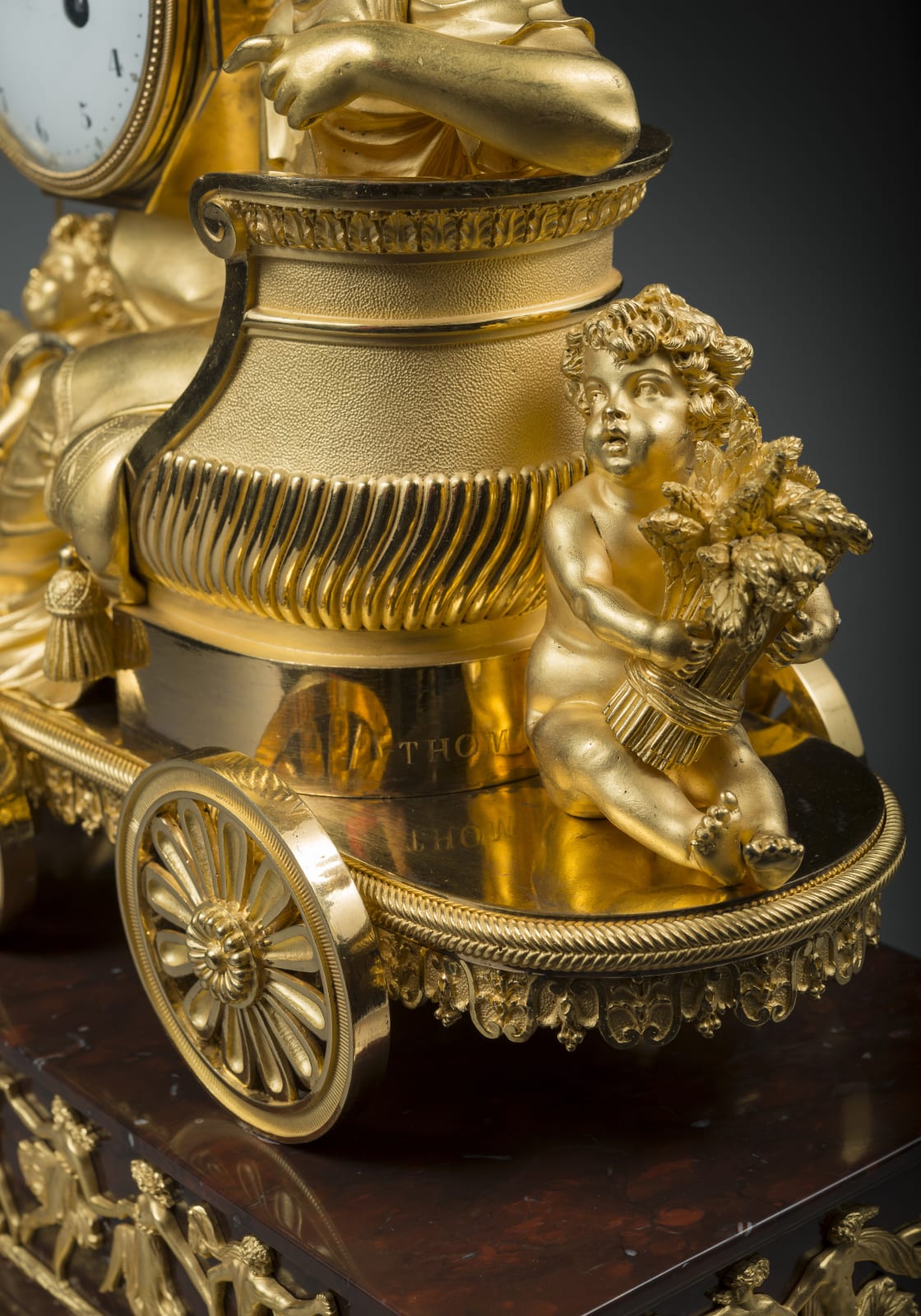 Pierre-Philippe Thomire, A late 18th Century mantel clock, the case featuring ‘Le Char de Cérès’ by Pierre-Philippe Thomire, Paris, date circa 1799