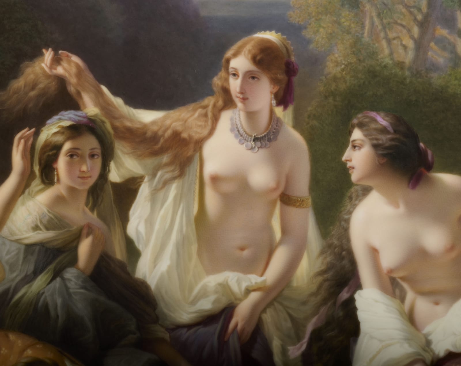 K.P.M. Königliche Porzellan-Manufaktur, A mid nineteenth century K.P.M. plaque painted by Eduard Schade, German, either Stuttgart or Berlin, date circa 1855