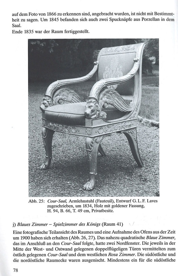 Georg Ludwig Laves, A set of four Empire giltwood fauteuils designed by Georg Ludwig Laves, Hannover, made in 1834