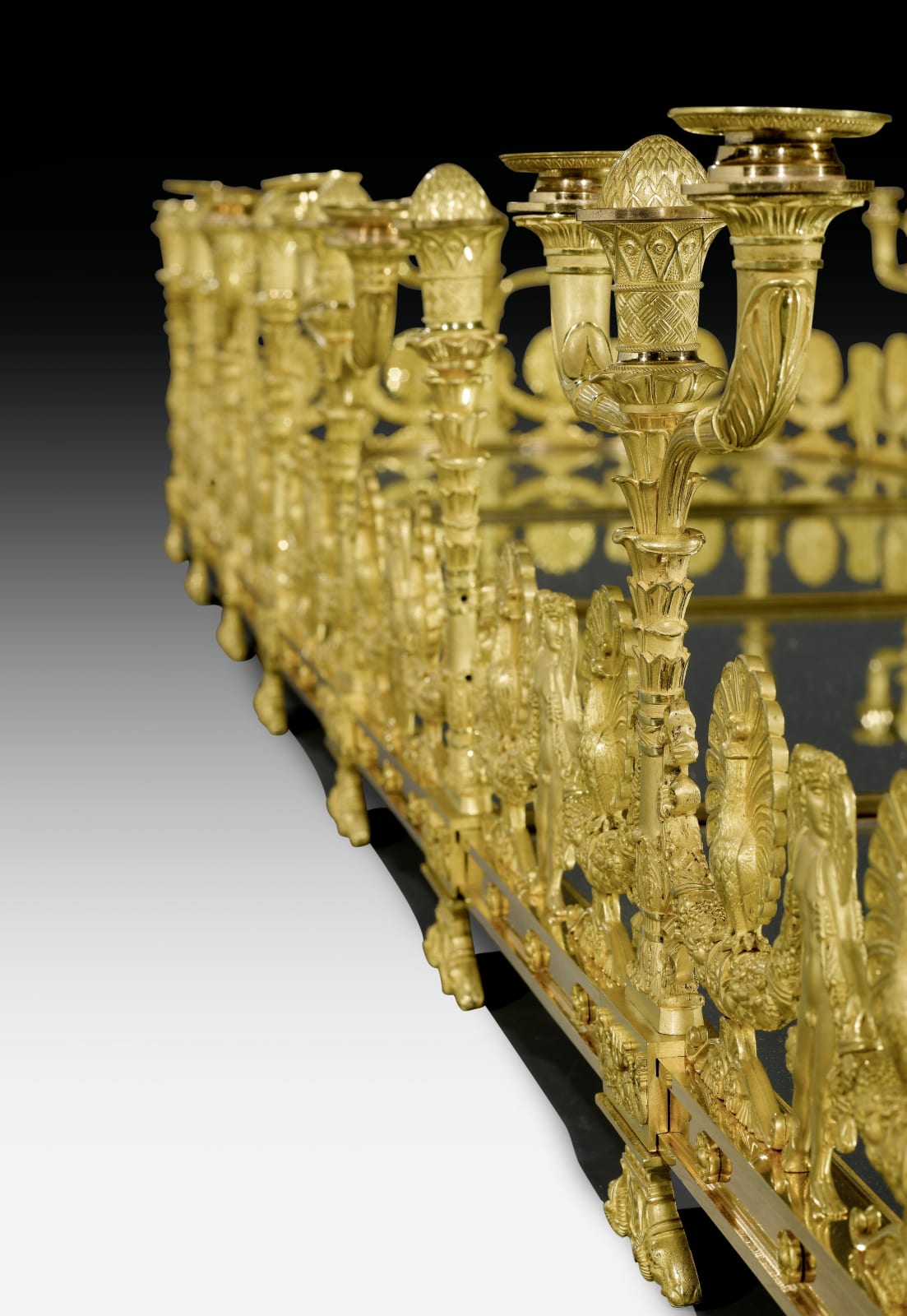 Claude Galle, An Empire five-piece twenty four-light surtout de table modelled and made by Claude Galle, Paris, date circa 1810