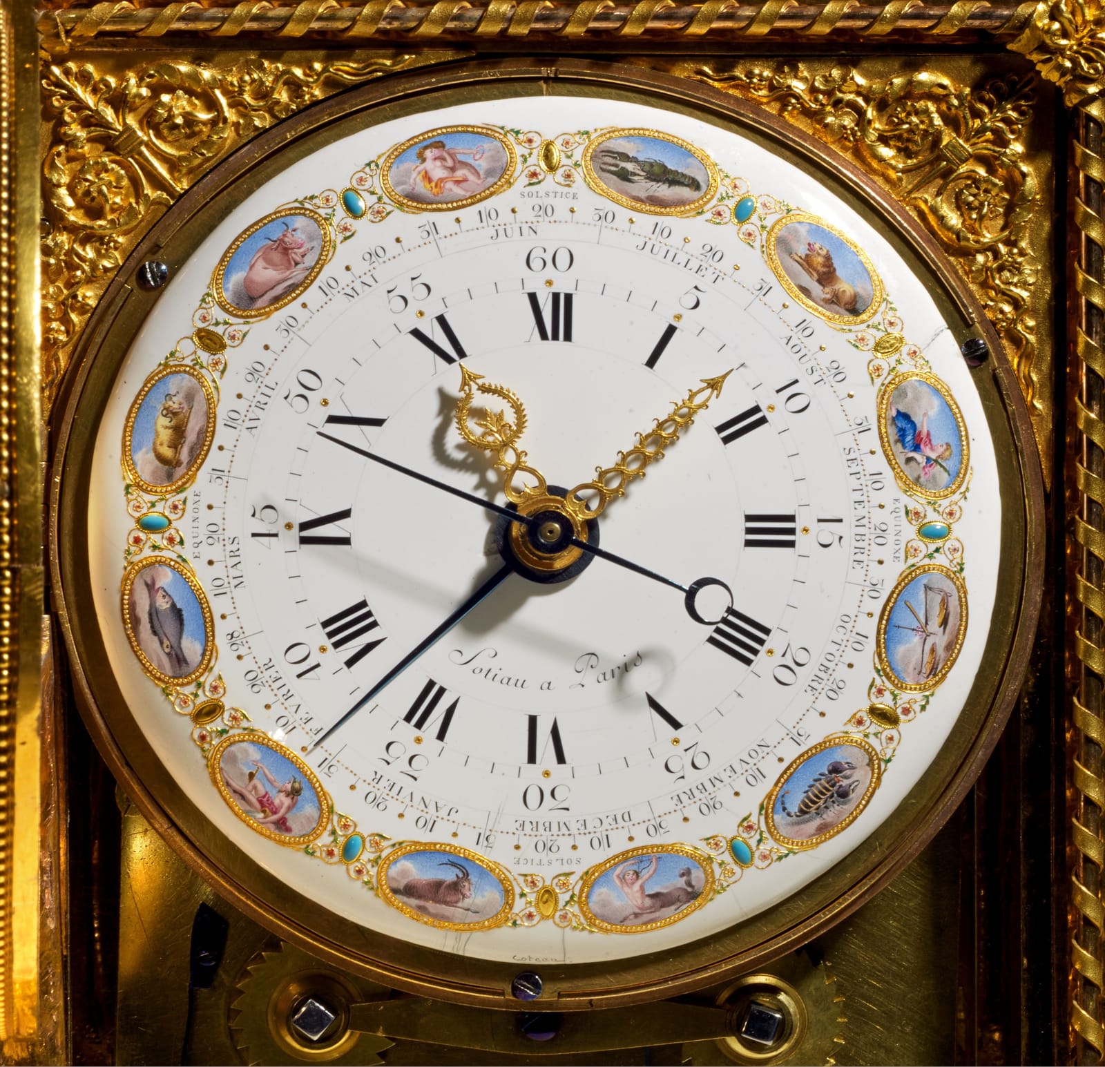 Renacle-Nicolas Sotiau , A Louis XVI table regulator of fourteen day duration, by Renacle-Nicolas Sotiau enamel work by Joseph Coteau, Paris, date circa 1785