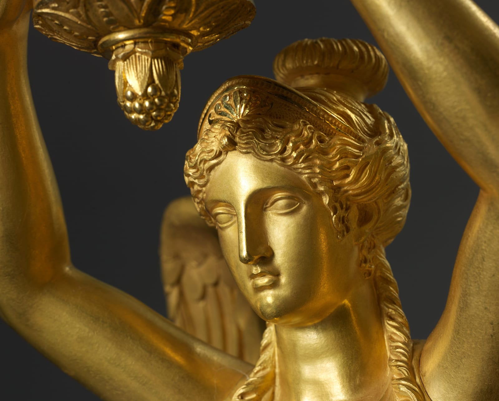 Thomire et Cie (attributed to), A pair of late Empire nine-light candelabra à la Victoire attributed to Thomire et Cie, Paris, date circa 1820