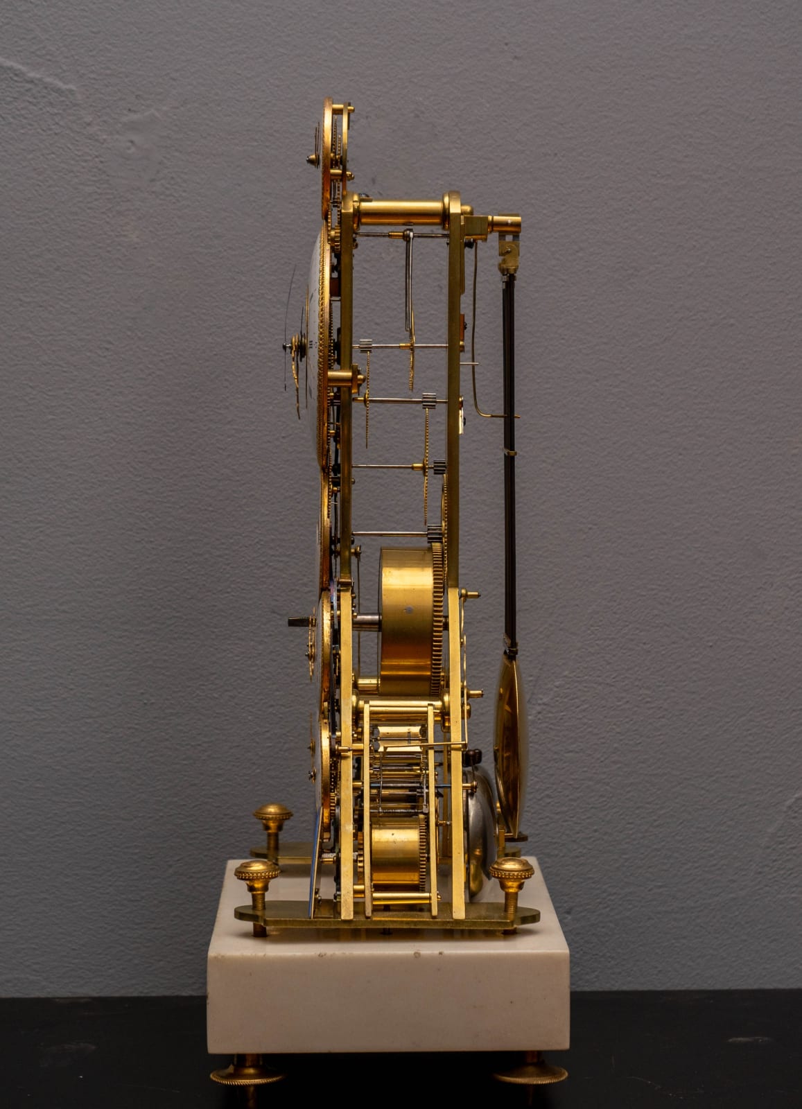Baudin, French Revolutionary Skeleton Clock with Dual Time Display Signed: Baudin, Paris, date ca. 1793-1795