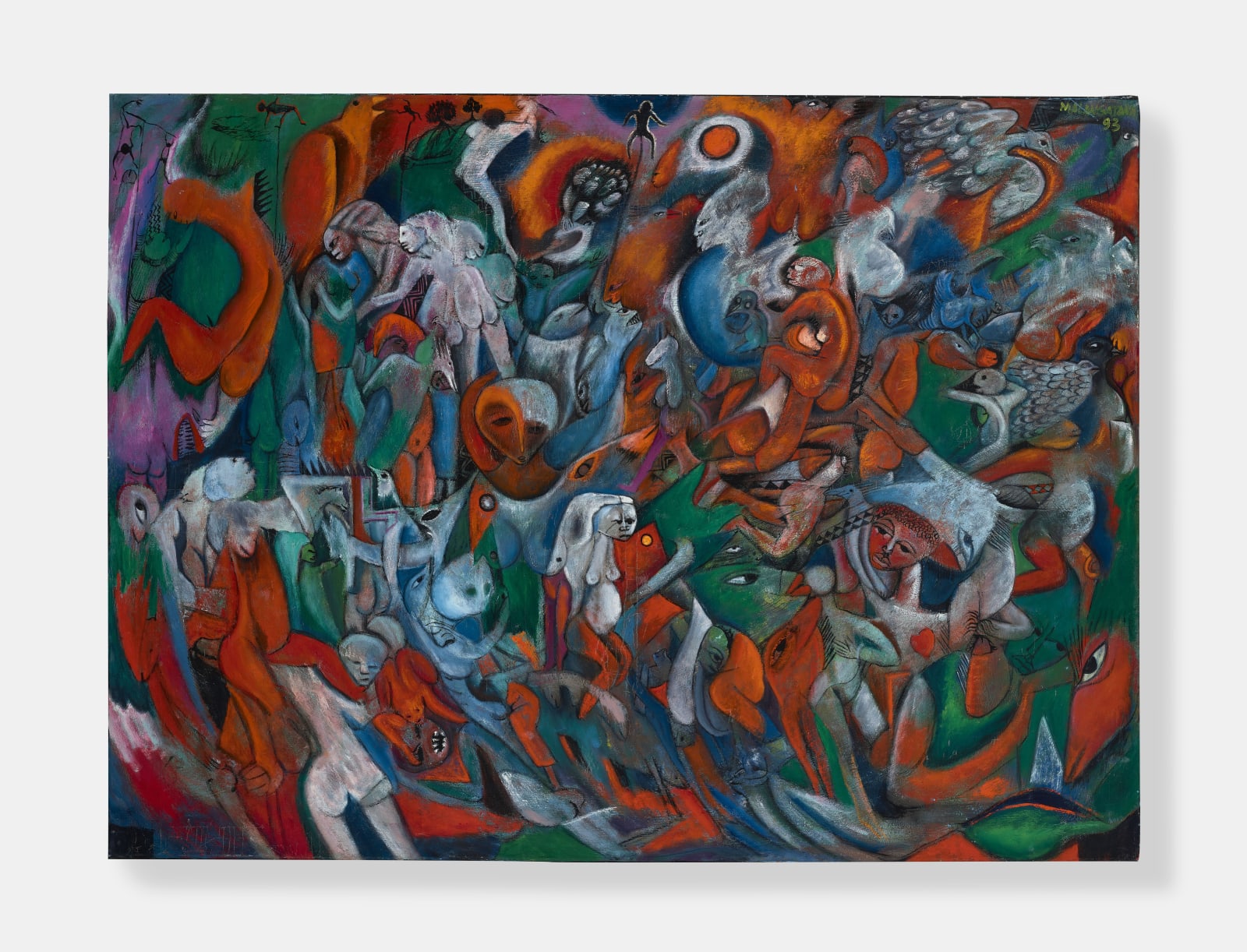 Malangatana Ngwenya, o vôo pombos sagrados [The Flight of Sacred Doves], 1993