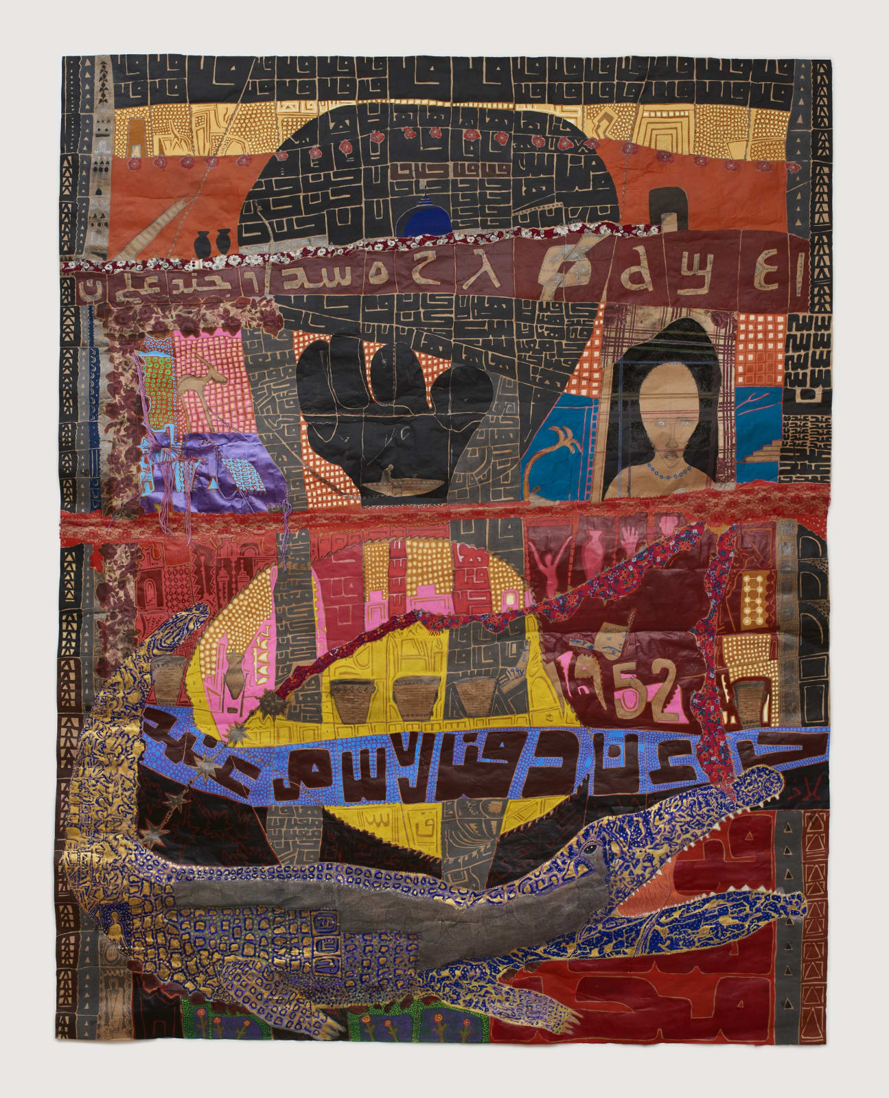 Fathi Hassan, Crocodile mosaic, 2024