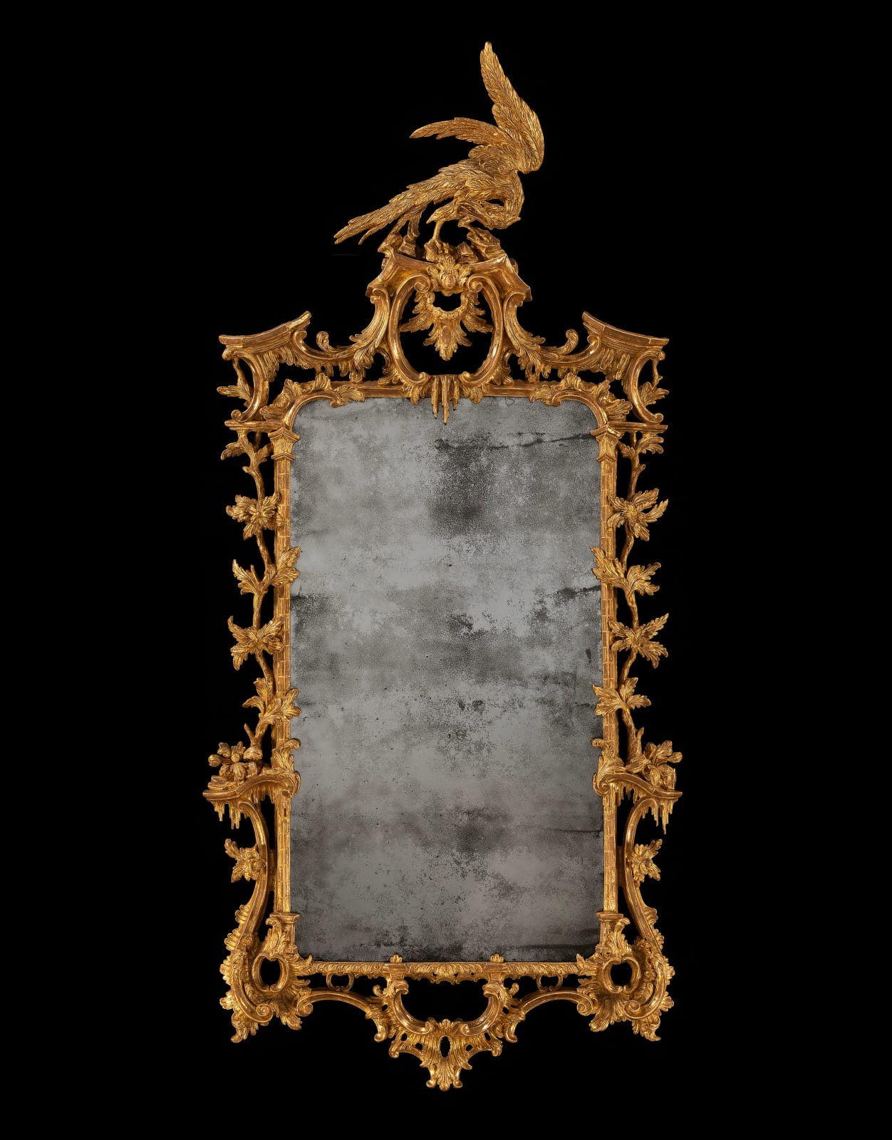 A GEORGE III GILTWOOD MIRROR, ENGLISH, CIRCA 1760