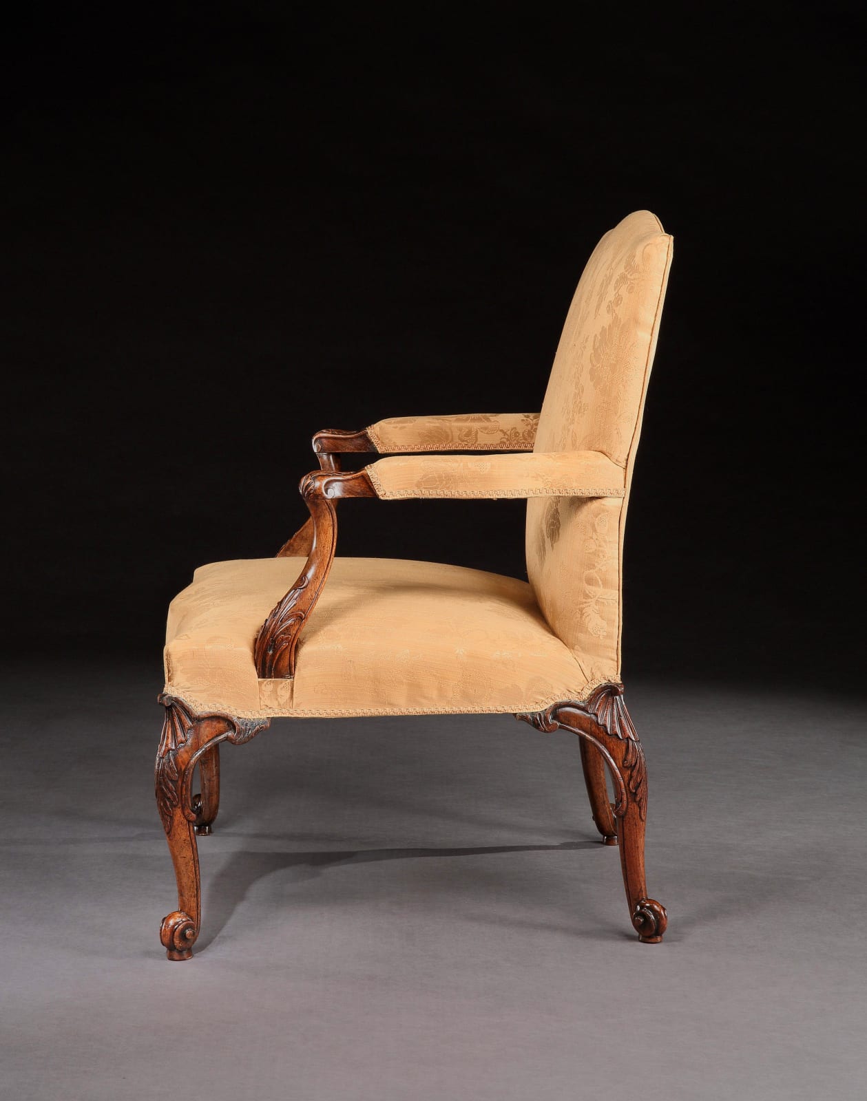 A PAIR OF GEORGE III WALNUT LIBRARY CHAIRS, English, circa 1770
