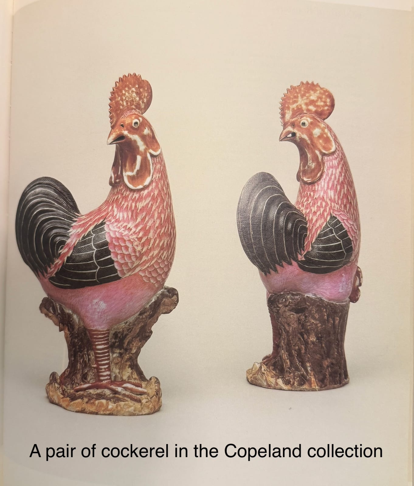 A PAIR OF FAMILLE ROSE PORCELAIN COCKERALS, Chinese Export, 1750