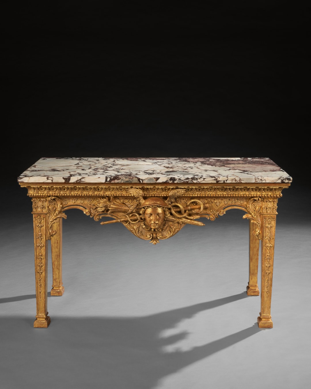 A GEORGE III GILTWOOD SIDE TABLE, English, circa 1770