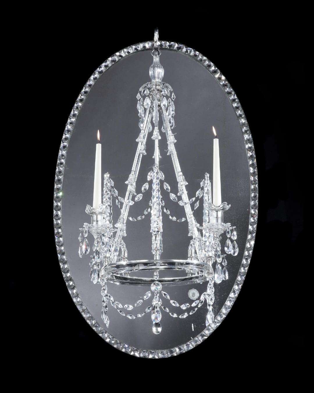 AN IRISH GEORGE III MIRROR CHANDELIER, Irish, circa 1780