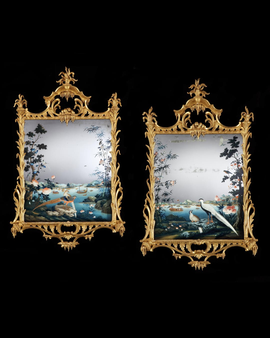 THE H. J. JOEL MIRROR PAINTINGS, The mirror paintings: Chinese export, circa 1765  The frames: modern, 20th century.