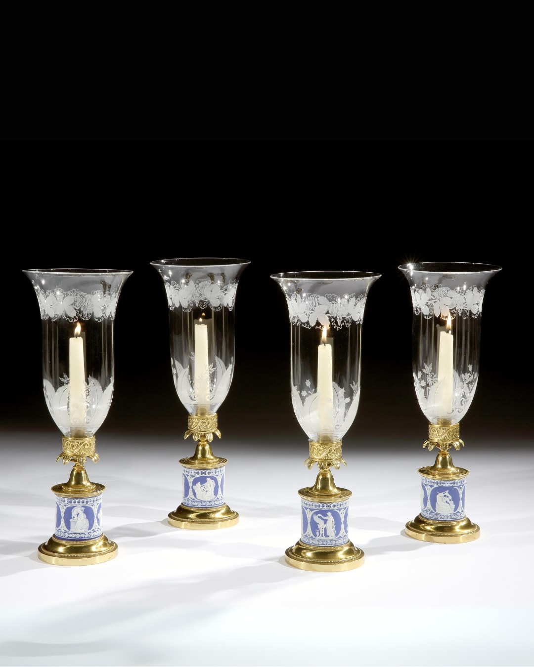 A SET OF REGENCY WEDGWOOD STORM LIGHTS, English, circa 1815