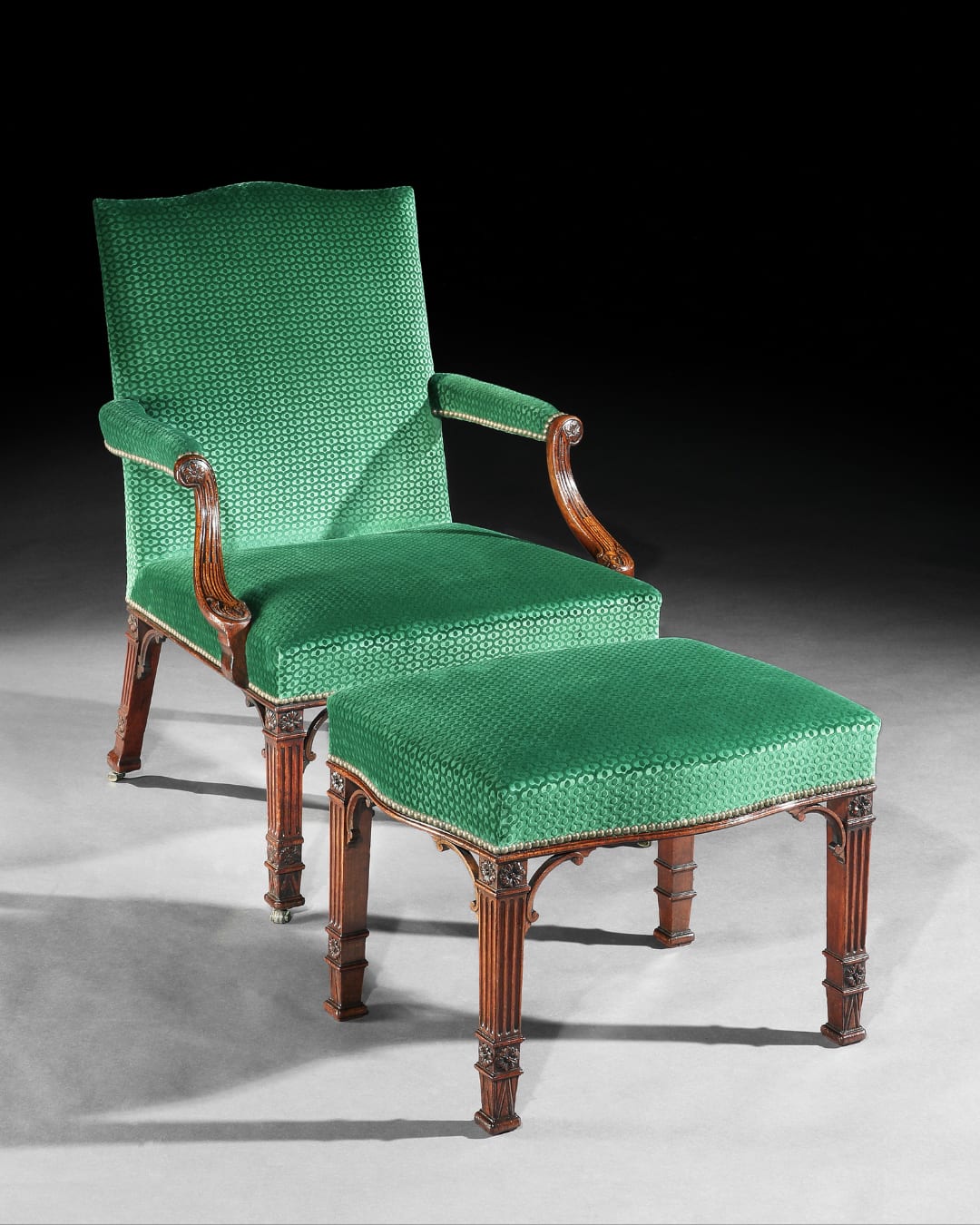 A GEORGE III MAHOGANY LIBRARY ARMCHAIR, English, circa 1765