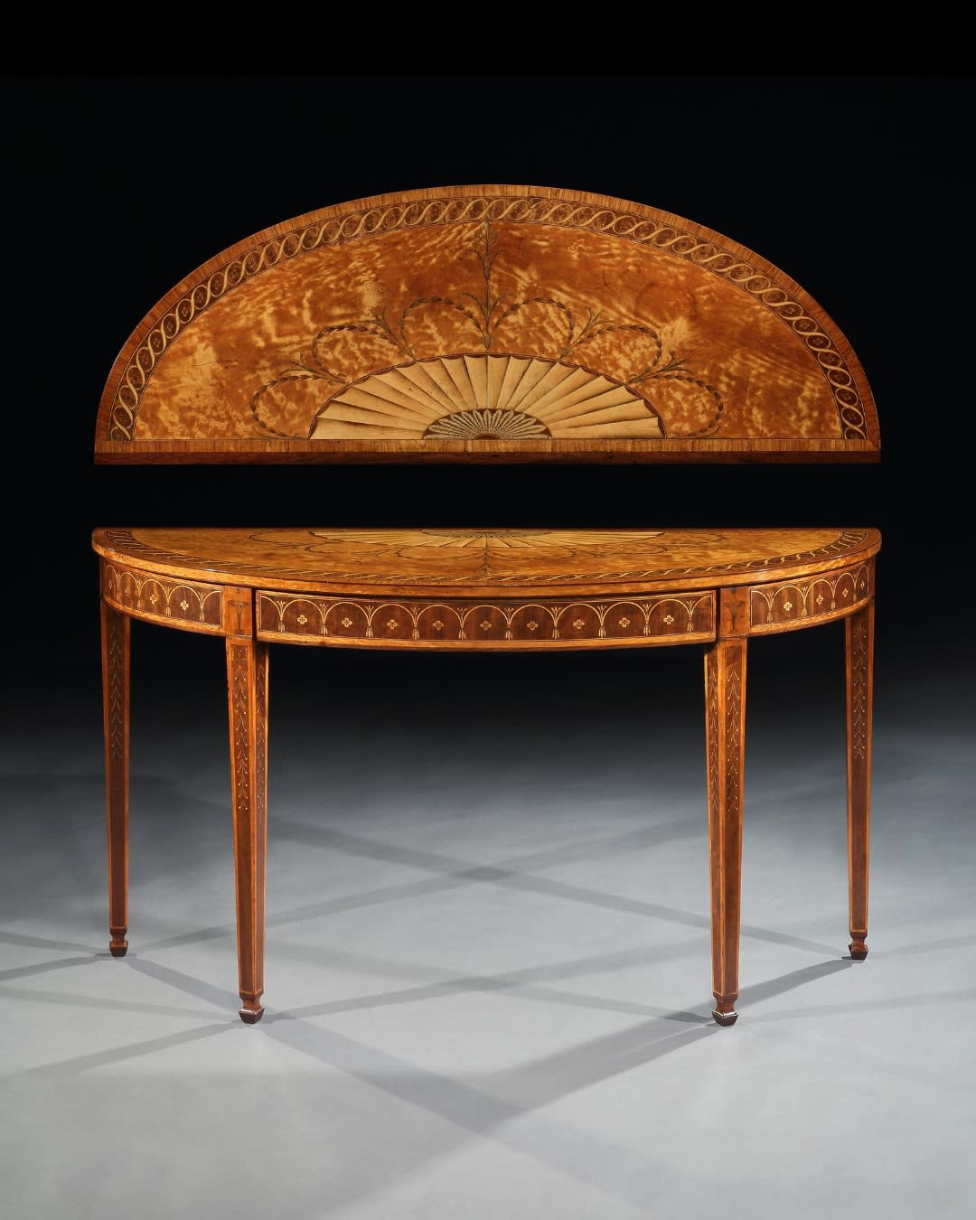 A PAIR OF GEORGE III SIDE TABLES ATTRIBUTED TO MAYHEW AND INCE, English, circa 1780
