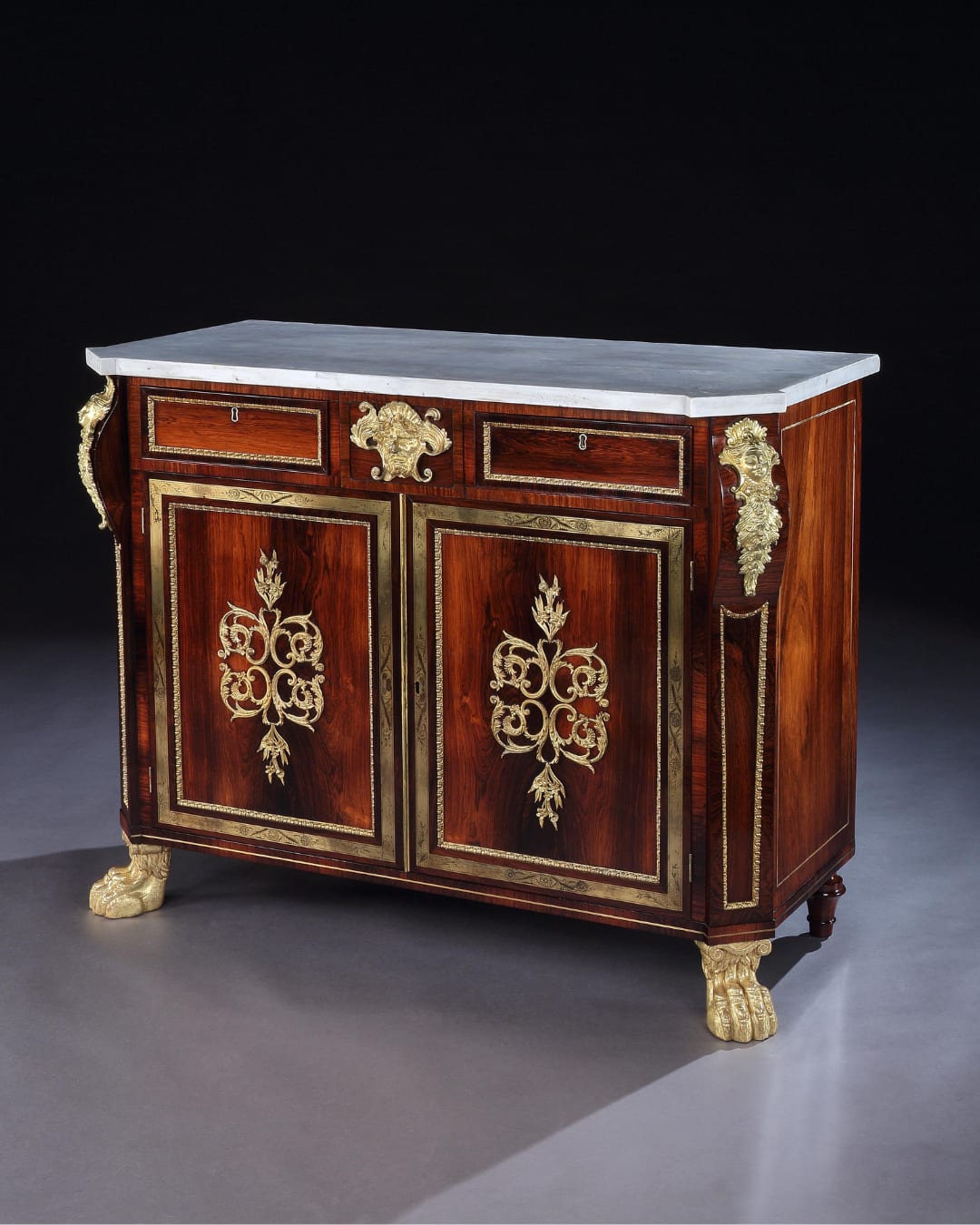 A PAIR OF REGENCY ROSEWOOD SIDE CABINETS, English, circa 1815