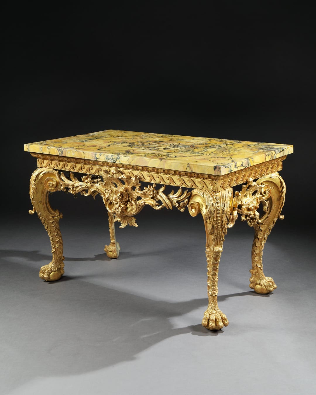 A GEORGE II GILTWOOD SIDE TABLE, English, circa 1750
