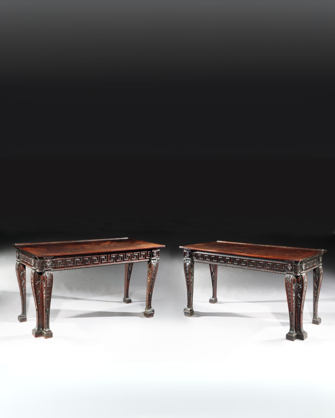 THE 1ST EARL OF ALDBOROUGH'S MAHOGANY SIDE TABLES, Irish, circa 1755