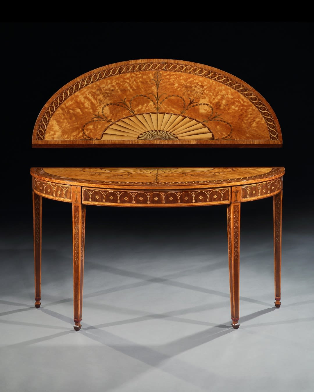 A PAIR OF GEORGE III SIDE TABLES ATTRIBUTED TO MAYHEW AND INCE, English, circa 1780