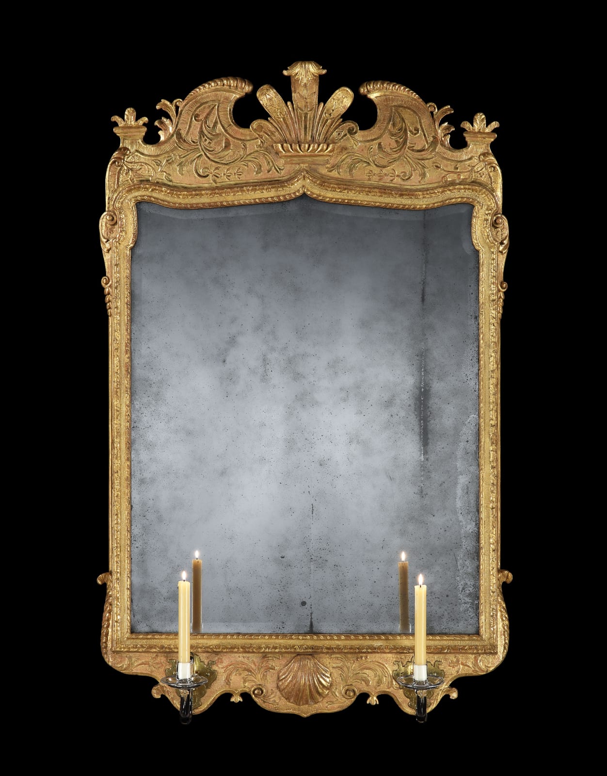 A GEORGE I GESSO MIRROR GIRANDOLE, English, 1723