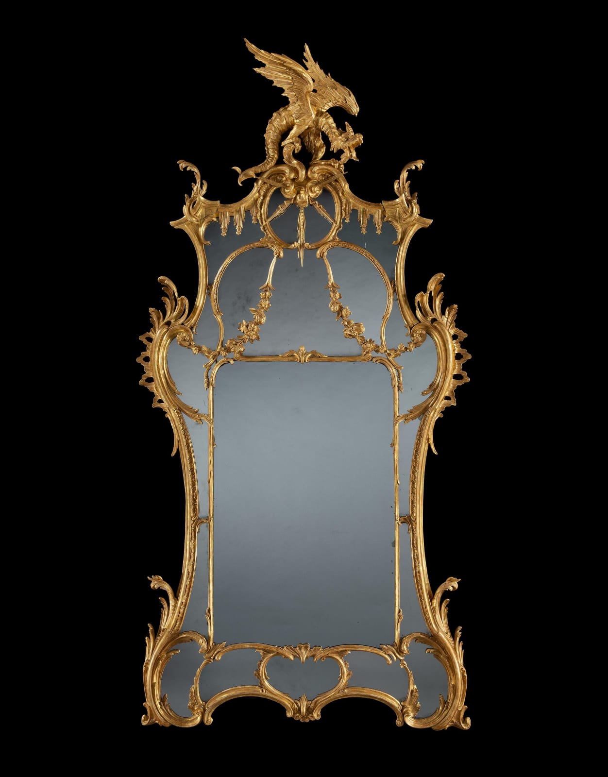 A GEORGE III GILTWOOD PIER MIRROR, English, circa 1765