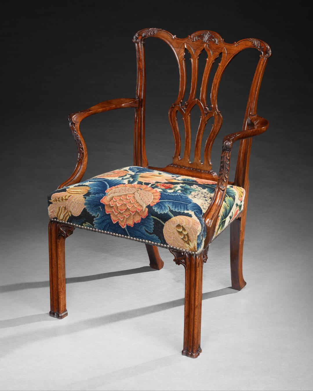 A GEORGE III MAHOGANY ARMCHAIR, English, circa 1765