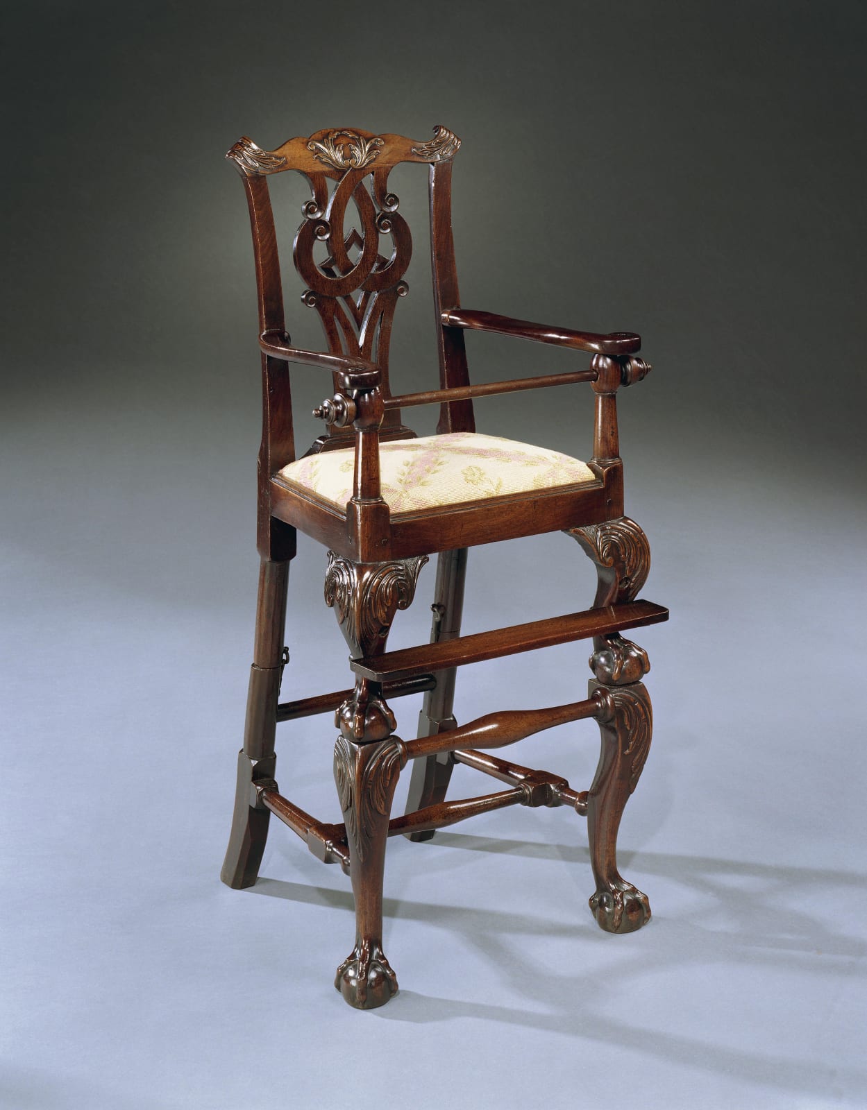 A GEORGE III MAHOGANY CHILD’S CHAIR, The chair: English, circa 1745  The needlework: English, circa 1840