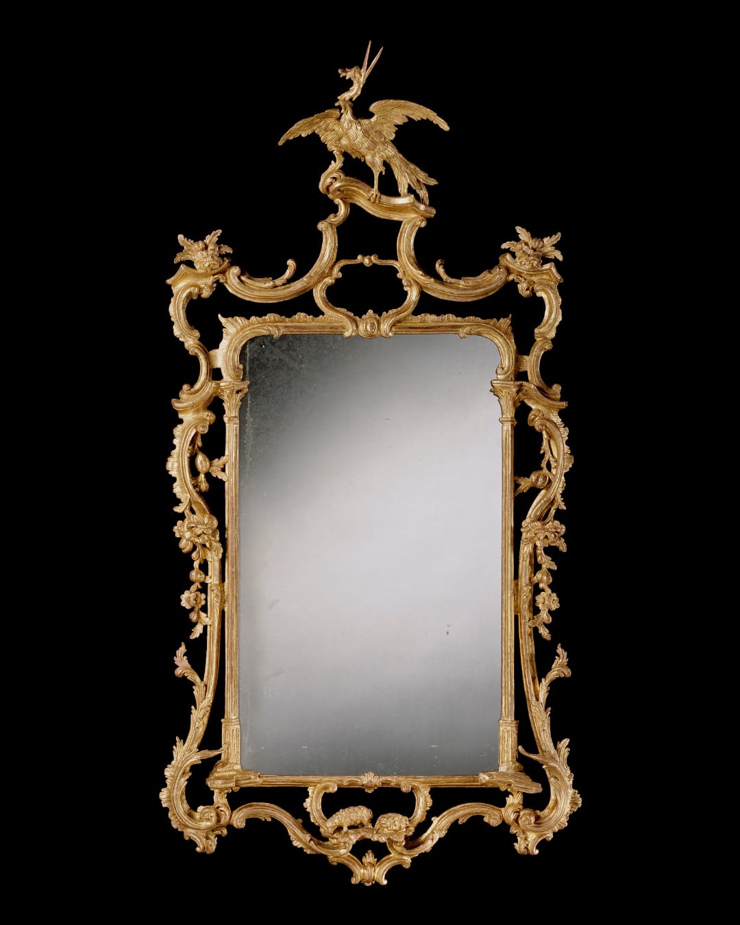 A GEORGE III GILTWOOD MIRROR, English, circa 1765