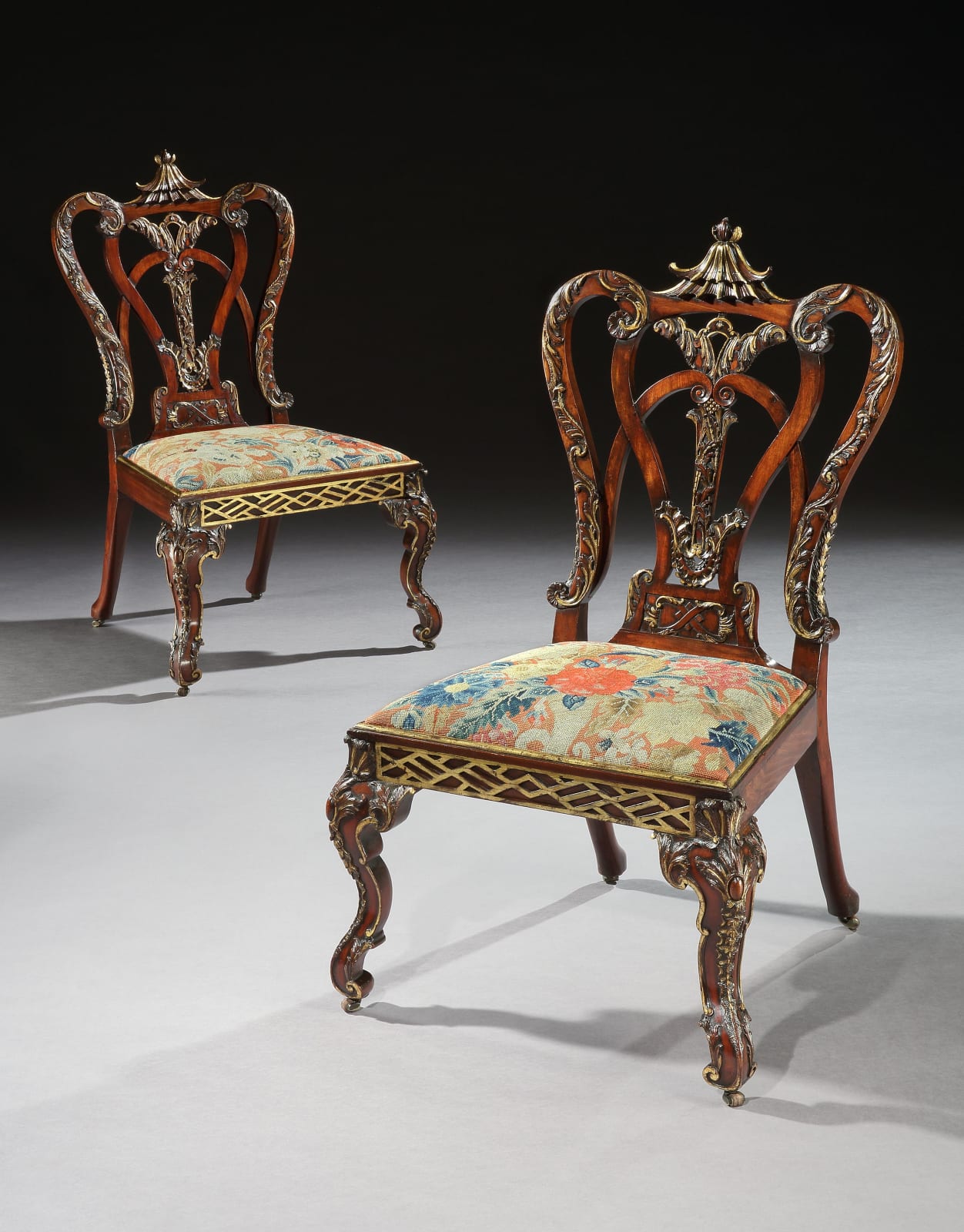 THE GRIMSTHORPE CASTLE CHAIRS, The chairs: English, circa 1755  The needlework: English, circa 1755