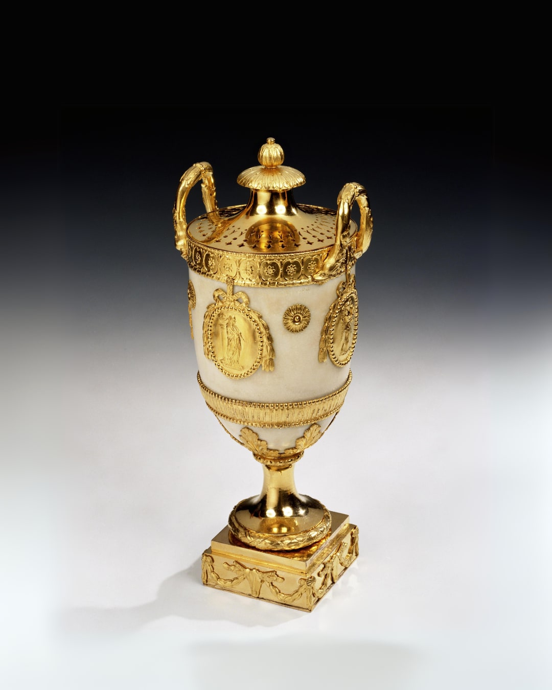 A GEORGE III MARBLE VASE PERFUME BURNER BY MATTHEW BOULTON, English, circa 1770