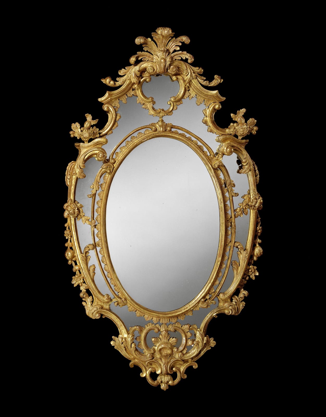 A GEORGE II GILTWOOD MIRROR, English, circa 1755
